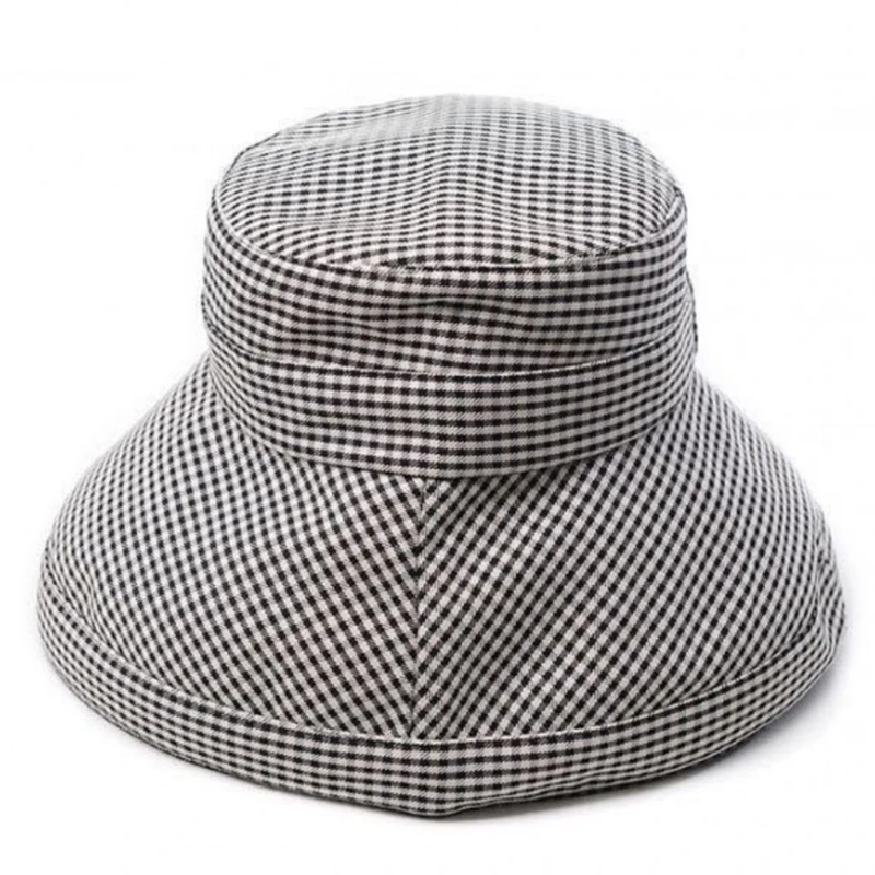 

Шляпа рыбака для женщин и девочек, Классическая Регулируемая шляпа от солнца с клетчатым узором