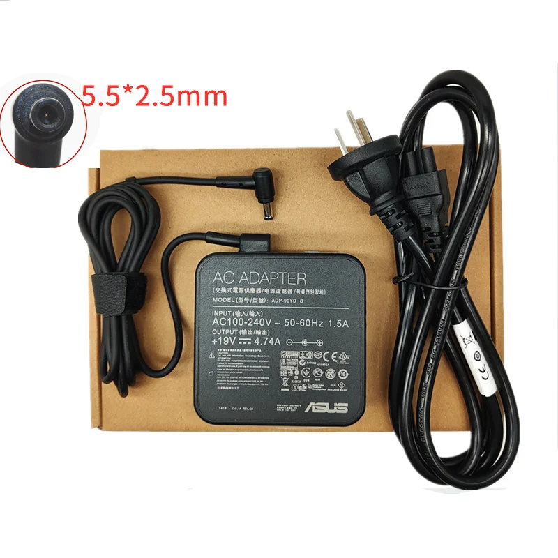 Новый тонкий оригинальный OEM 90W 19V 4.74A AC адаптер питания зарядное устройство для ASUS