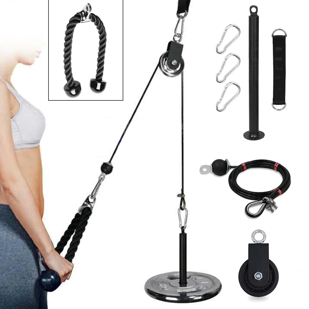 

Fitness Pulley Cable System DIY Loading Pin Lifting Triceps Rope Machine Workout Adjustable Length Home Gym Sport Accessories BB