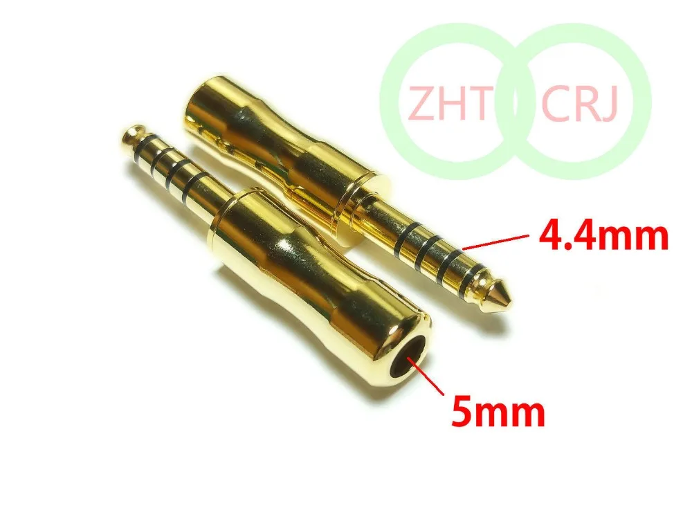 

10pcs golden 4.4mm 5 Pole golden Headphone Plug New