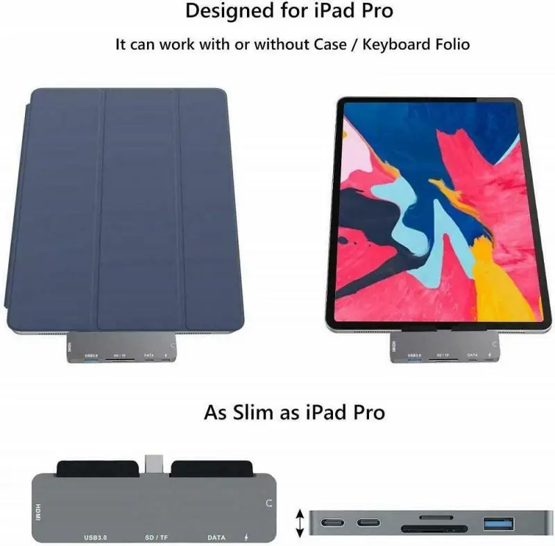 Хаб HDMI Type C на 4K USB 3 1 многофункциональная док станция 7 в хаб адаптер для iPad Pro 2018/2019