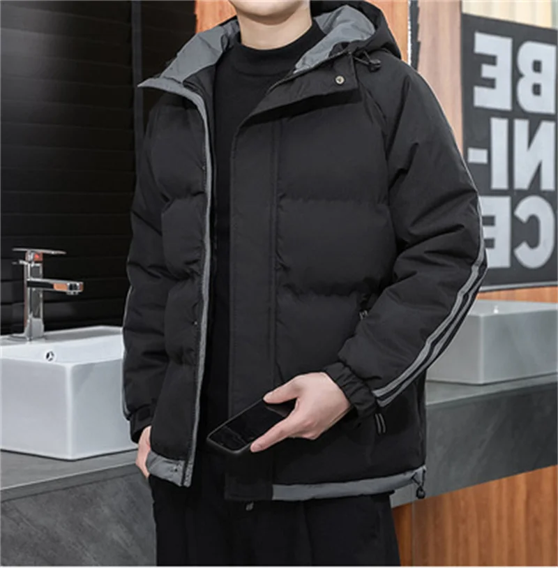 

Short Style Clothes Men Down Jackets Coats Two Bars Thickened And Warm Trend National Geographic Fur For Man Long Padding Zipper