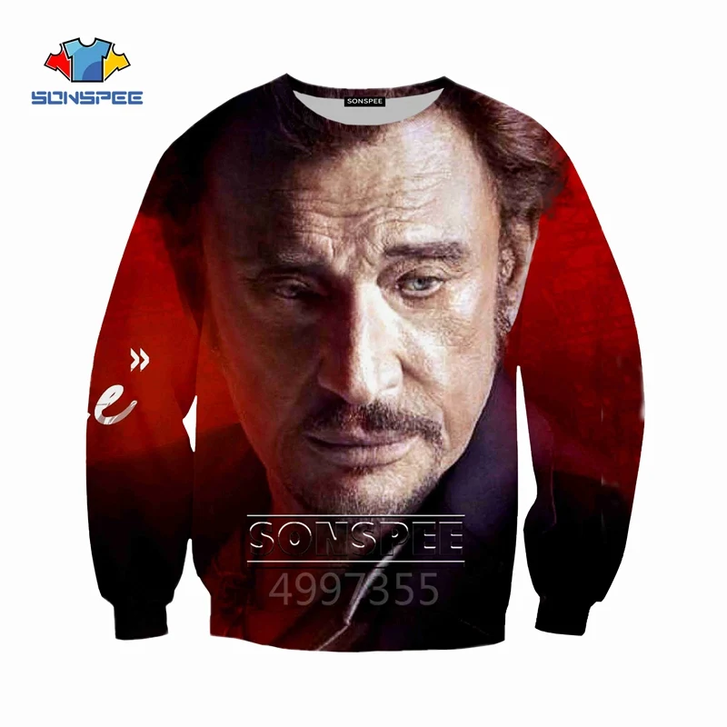 SONSPEE Johnny Hallyday Harajuku/Детские толстовки с 3D принтом детская одежда для мальчиков и девочек-подростков Топы, пуловер с длинными рукавами SW125 - Цвет: 7