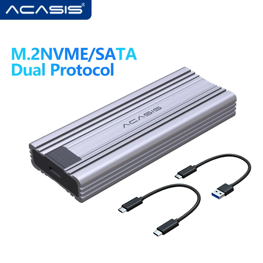 

Acasis Dual Protocol M.2 SSD Enclosure Case NVMe SATA NGFF SSD Disk For PCIE M Key B+M Key USB C 3.1 Gen 2 10Gbps Aluminum