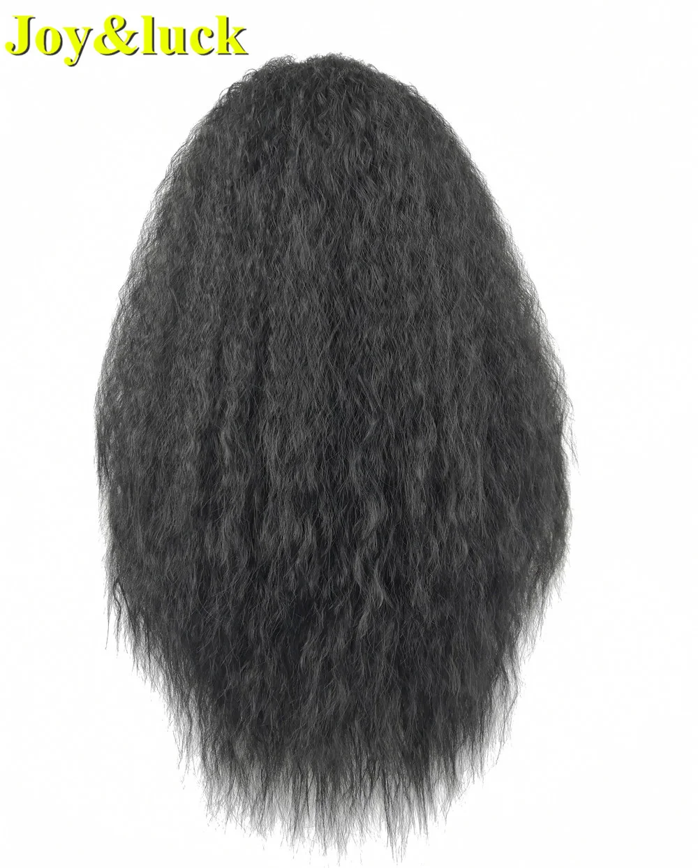 

Joy&luck 28inch Long Lace Front Wig Afro Kinky Curly Syntheitc Wigs for Women Black Color Cosplay Wigs