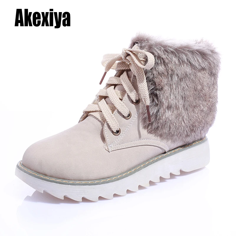 2020 г. Новые Зимние ботильоны женские зимние ботинки теплые плюшевые на платформе