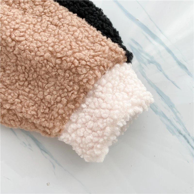 

2021 Spring Autumn Winter Warm Lambswool Oversized Zip Up Hoodie Women Korean Sweatshirt Female Zipper Jacket Coat Polerones