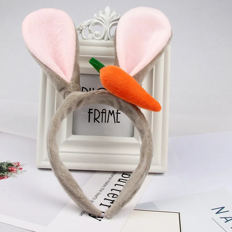 Для маленьких девочек меховая Милая повязка кроличьи уши ленты для волос