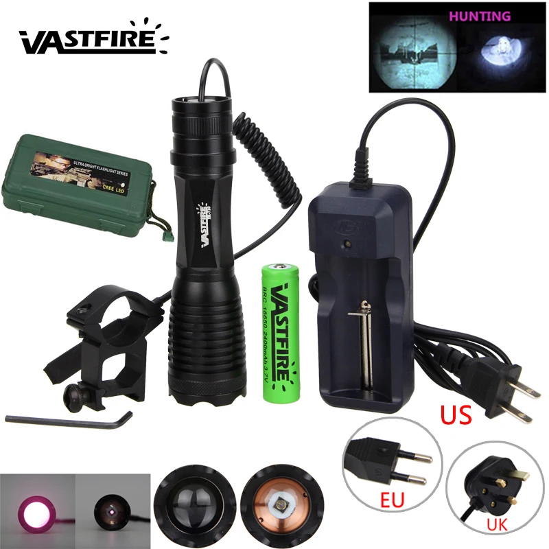 

5w IR 940nm Weapon Gun Light LED Night Vision Zoomable Infrared Radiation Focus Rifle Scope Airsoft Mount Remote Switch 18650