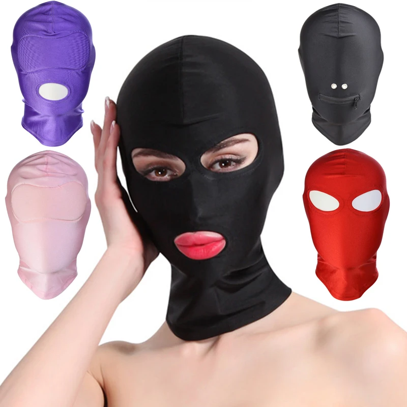 Полнолицевая маска унисекс капюшон из спандекса дышащая с отверстием открытыми