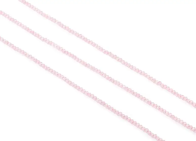 

Pink Zircon Faceted Rondelles - Pink Zircon Beads - 15.5" / 211pcs / 1 Strand - 2.1x2.1mm - Gemstone Beads - NS1021A