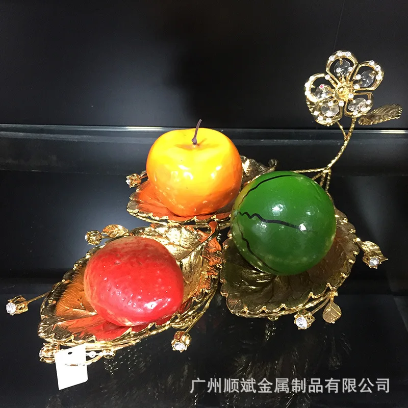 European style hot metal leaf sub grid dried fruit snack snack plate Hotel KTV luxury accessories