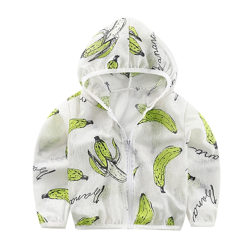 Летнее пальто детская одежда унисекс для защиты от солнца с капюшоном на молнии