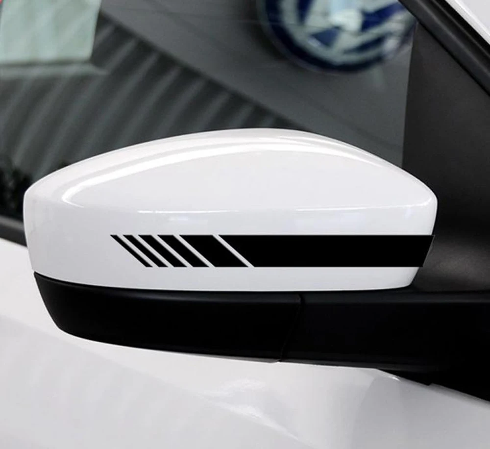 Зеркало заднего вида в полоску Виниловая наклейка для Skoda Octavia Yeti Roomster Fabia Rapid Superb KODIAQ Citigo KAMIQ KAROQ SCALA VISIO