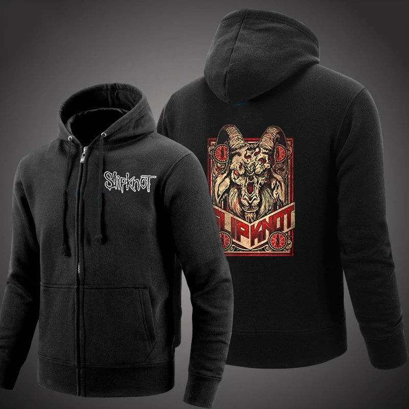 Мужская Уличная толстовка на молнии с металлическим принтом удобные