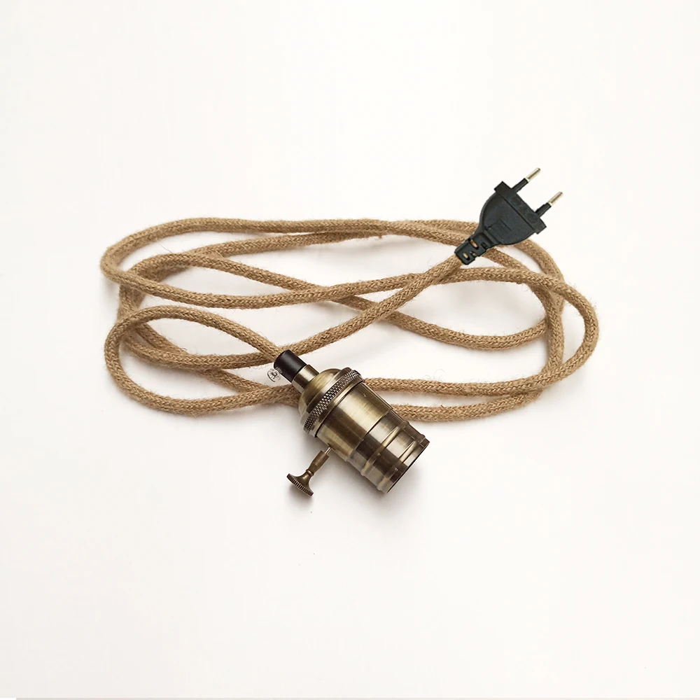 Шнур в стиле ретро из пеньковой веревки витой кабель плетеный гибкий подвесной