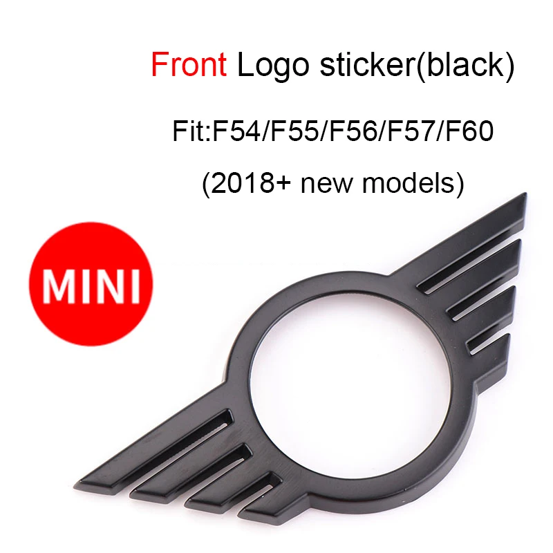 Front Black Автомобильный значок, логотип, наклейка, передний капот, задний багажник, эмблема, литье для нового Mini Cooper F54 F55 F56 F60, земляк, аксессуары - Название цвета: Front Black