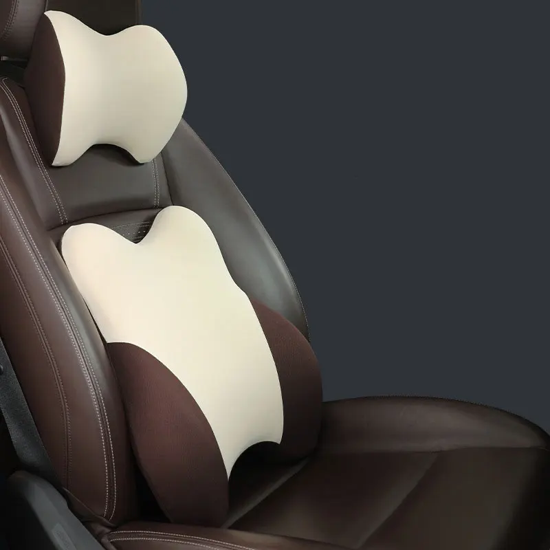 

Antibacterial Fabric Car Headrest Pillow Auto Seat Head Support Car Lumbar Pillow Ergonomic Design Slow Rebound Headrest Pillow