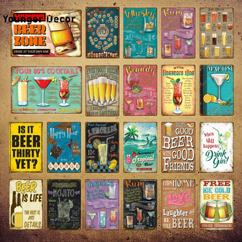 Love Beer Zone декор для вечеринки виски бренди металлические знаки тарелка напитков