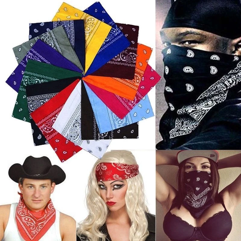 Принт Пейсли хлопок бандана обруч для волос уличный танец мужской квадратный