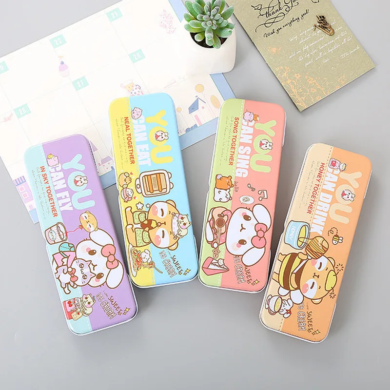 1 шт. Металлический Чехол карандаш с рисунком для школьников подарки обучения