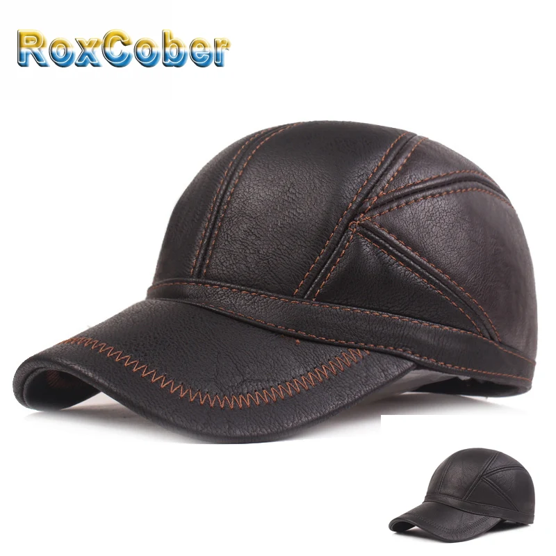 Бейсболка RoxCober из высококачественной искусственной кожи Осень-зима теплые