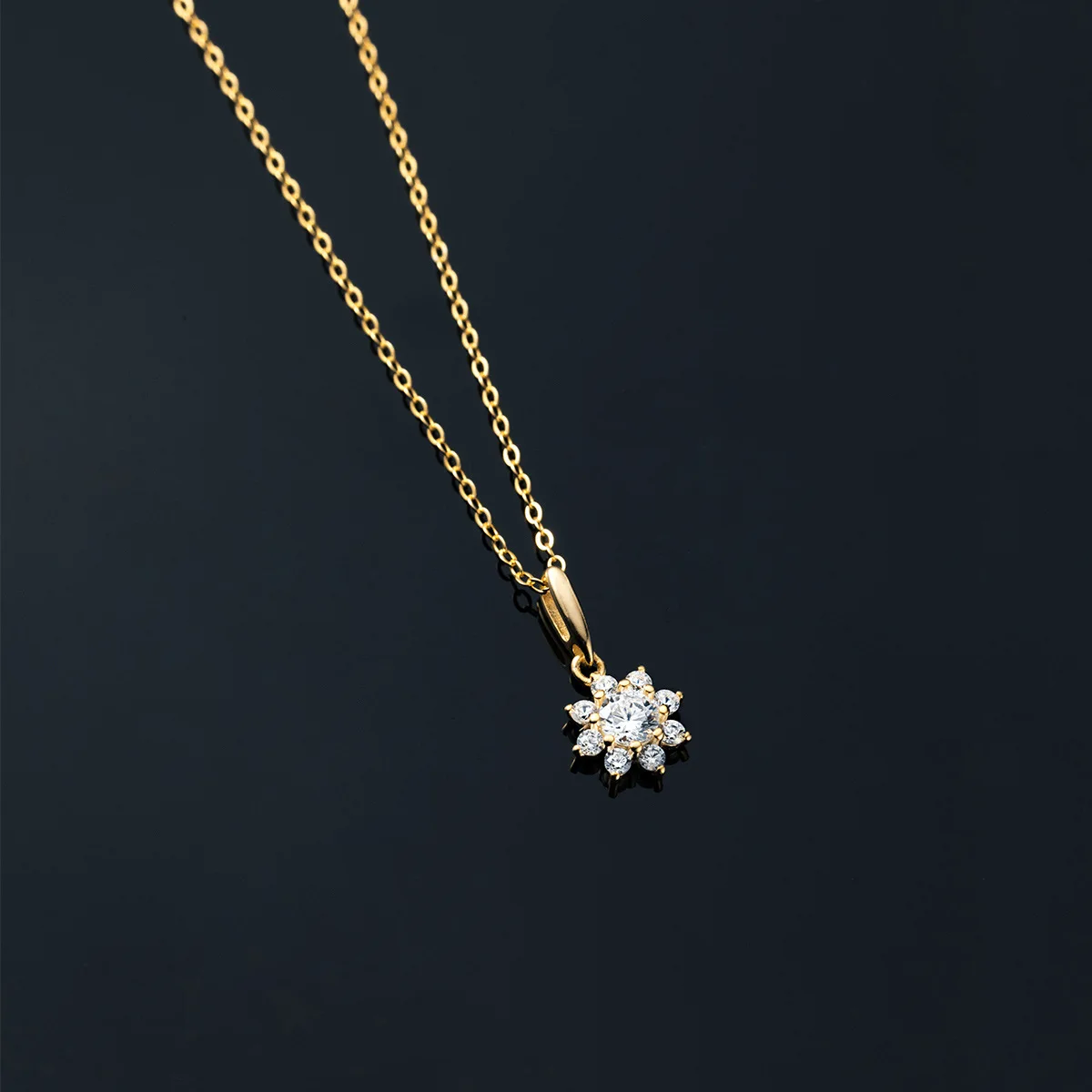 Dreamhonor 100% 925 Стерлинговое Серебро искусственный Цирконий цветок ожерелья с