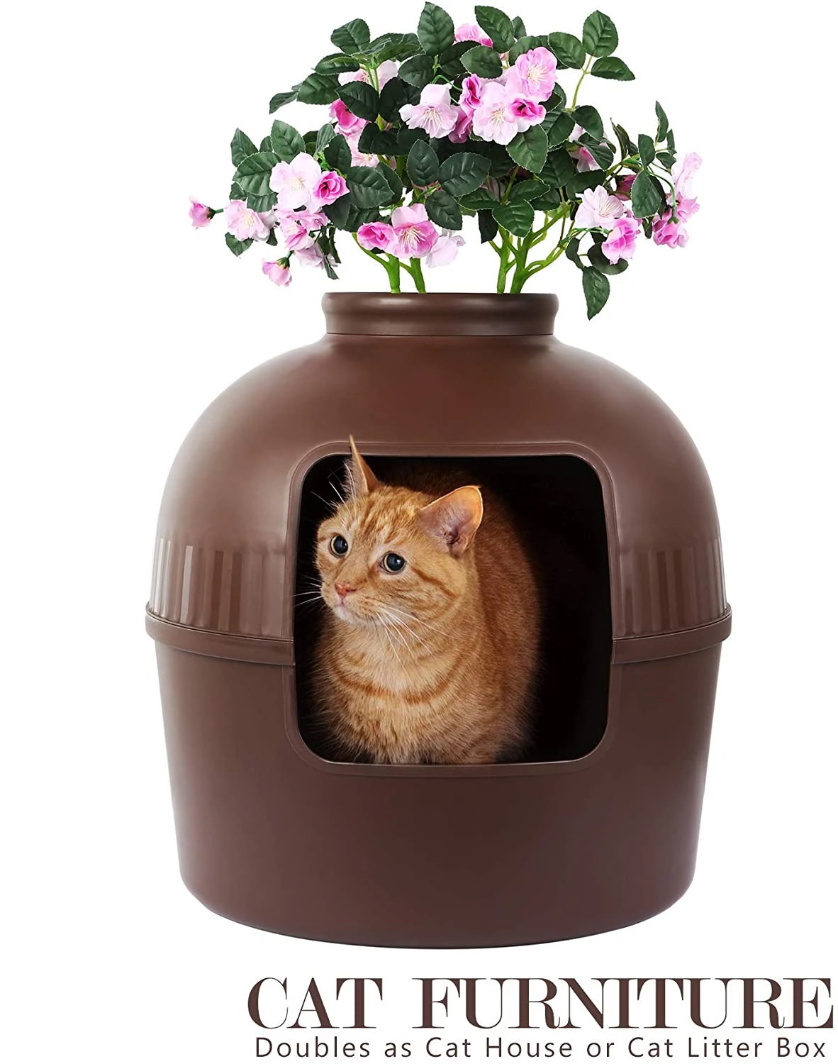 

Cat Litter Box as Cat House Furniture or Covered Cat Litter Box Plant Hidden Litter Box for Multi-Cat