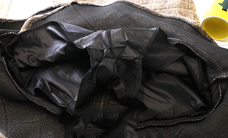 

2020 Winter Plaid Woolen Skirt Womens Korean Fall High Waist Elegant Ruffles Mermaid Mini Skirts Short Wrap Skirt Harajuku Saias