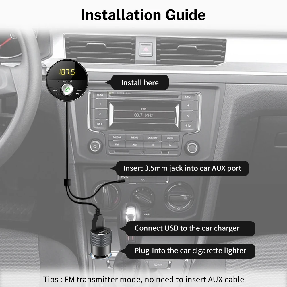 Новый автомобильный комплект Bluetooth 4 1 адаптер громкой связи AUX аудиоприемник mp3