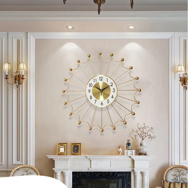 Роскошные золотые настенные часы современный дизайн большие роскошные простые