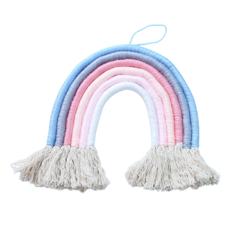 Ручное Тканое кольцо с радугой внутри гобелен на стену искусство украшение дома