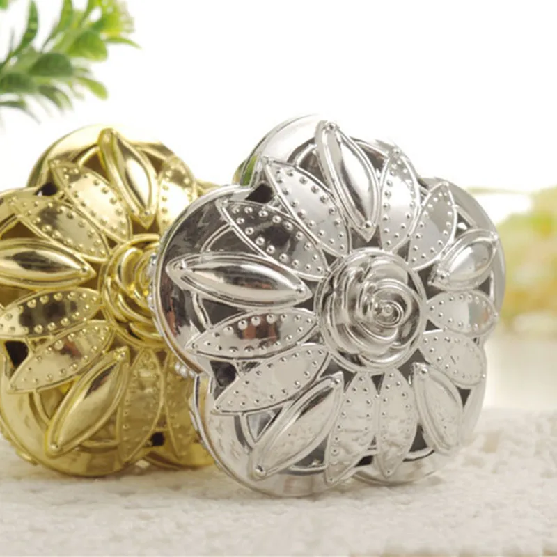 

1pc Plastic Hollow Gold Foil Cake Candy Box Wedding Favor Marriage Baby Shower Gift Treat Box Packaging Party Event Supplies