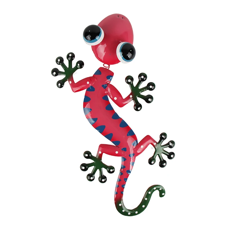 

Liffy Gift Metal Gecko Wall Artwork for Home and Garden Decoration Ornament Outdoor Miniature Garden Statues for Yard Decoration