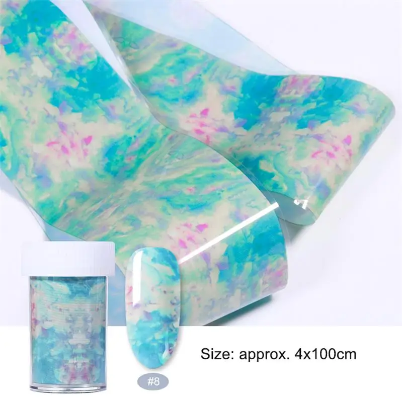 1 Roll-8 4*50 см серия Psychedelic Sky Фольга для ногтей смешанные узоры наклейки для переноса ногтей аксессуары дизайн для украшения ногтей 10 узоров - Цвет: 1 Roll-8