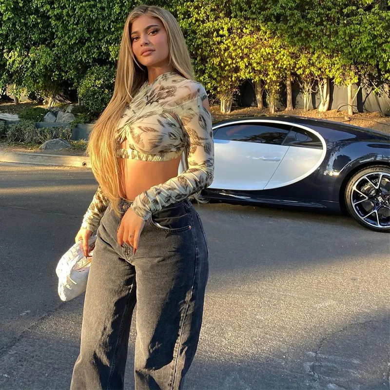 

Sexy Off Shoulder Tshirt Tops Women Long Sleeve Print Cross Hollow Out One Shoulder T Shirt Elegant Spring Fall Slim Tops Womens