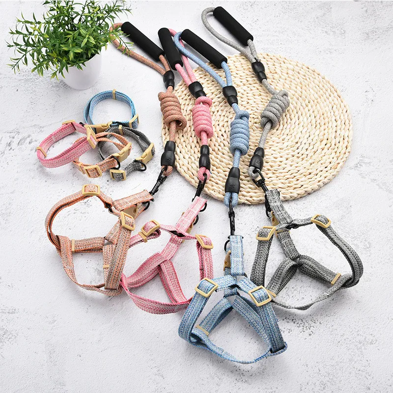 

Pet Collar Comfortable Polyester Fiber Dog Walking Personalized Breathable Puppy Collar for Small Medium Large Dogs