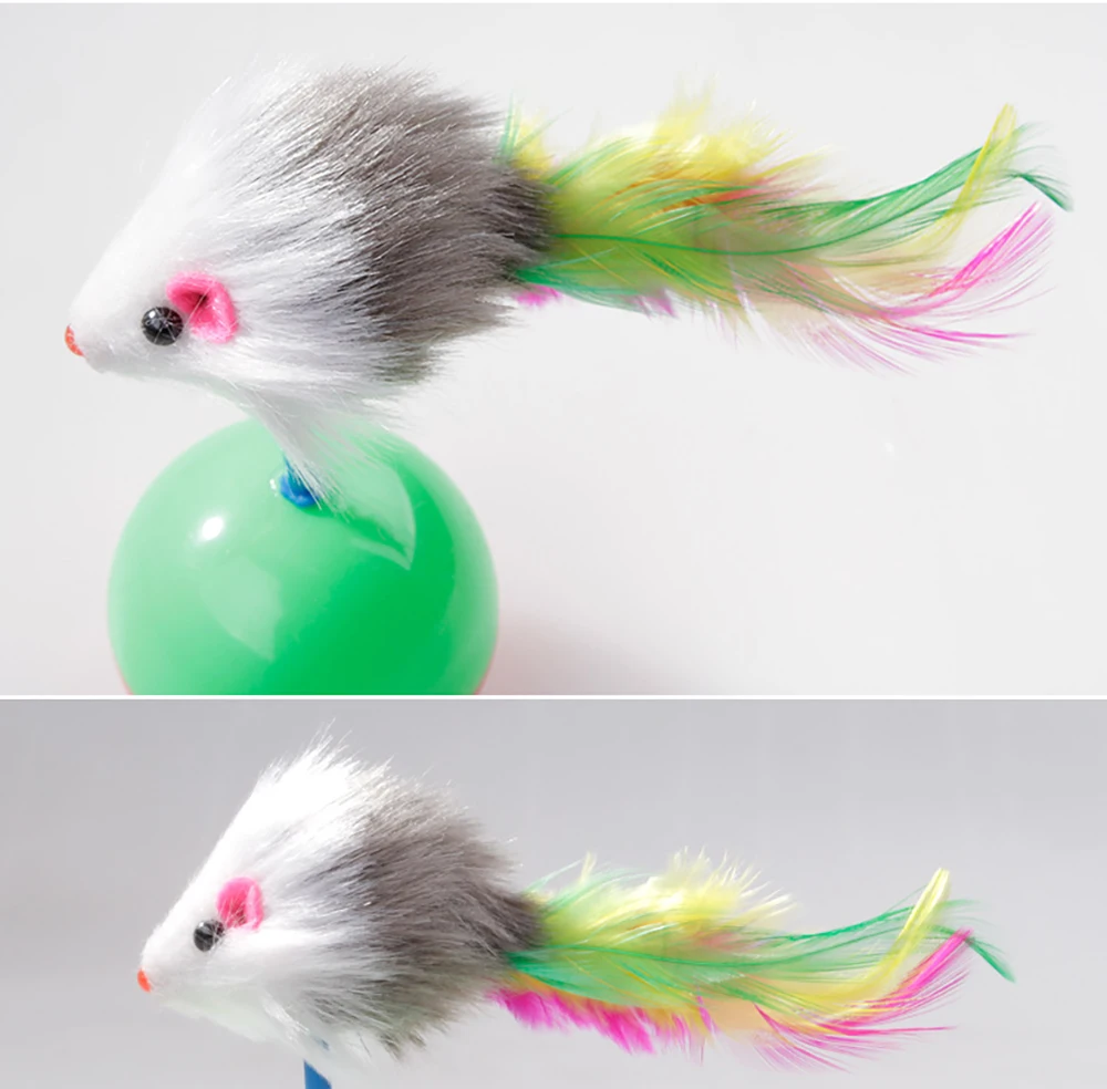 1шт Милые Прочные Игрушки для Кошек Мими Любимая Мышь с Мехом и Шарики из Пластика для Ловли Кошек, Комплектующие.