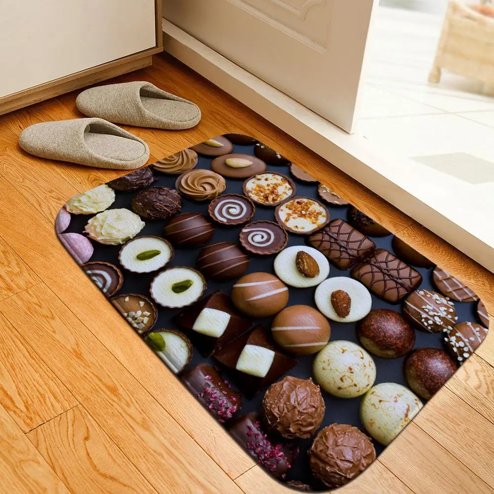 3D шоколадный десерт коврик для ванной прикроватный супер мягкий Кристальный