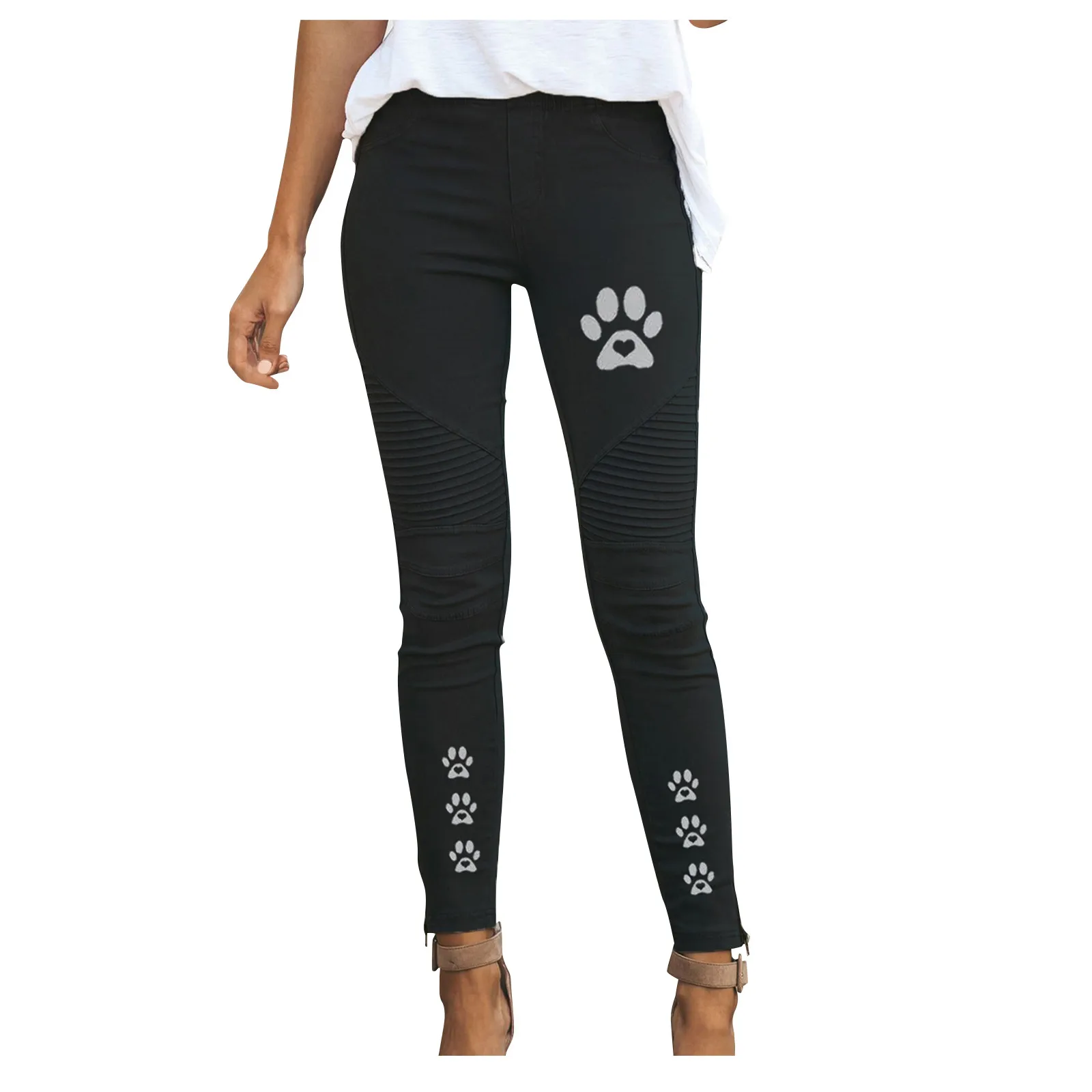 

Pants Women Casual Print Long Pants Ladies Comfy Work Pants Summer Pockets Elastic High Waist Trousers Pantalon Pour Femme Hot