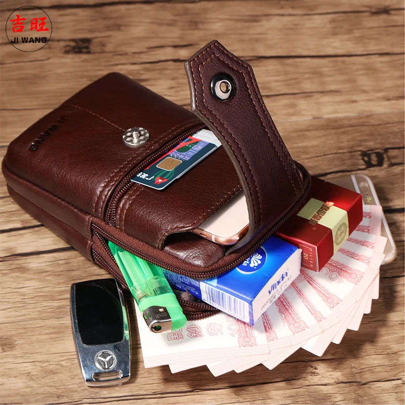 Поясная Сумка из натуральной кожи для мужчин винтажная маленькая забавная