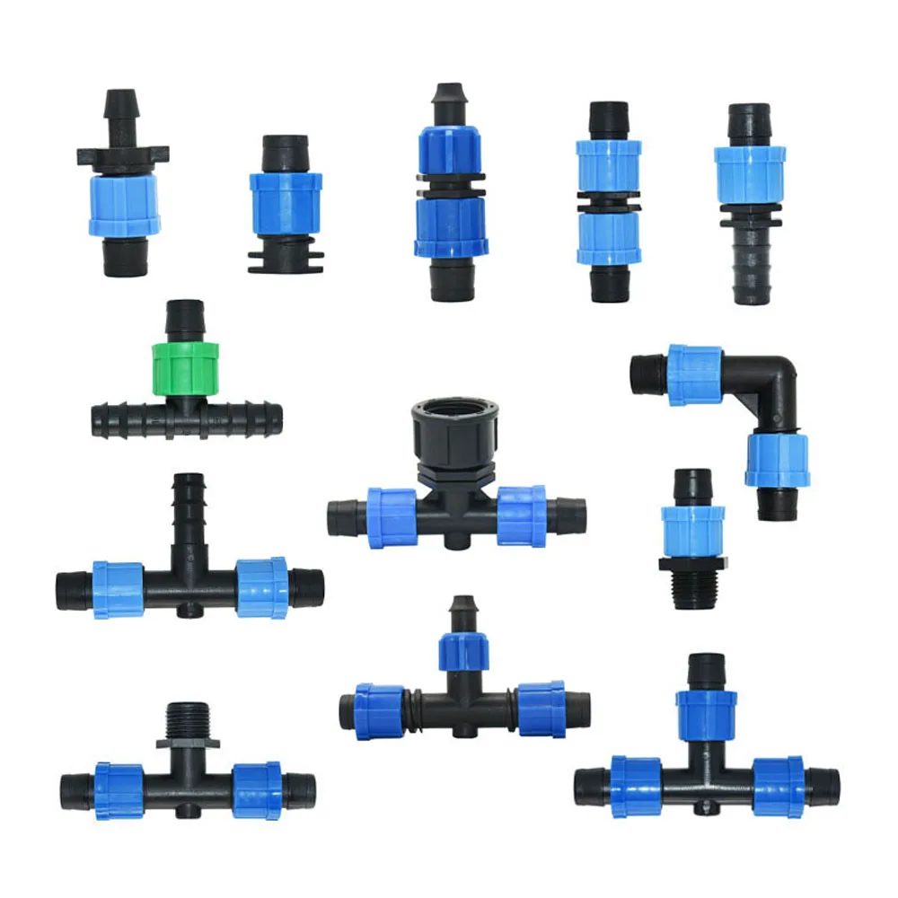 

Соединители для капельной ленты 16 мм, тройник, коленчатый концевой Заглушка с фиксирующей гайкой, соединение капельной водопроводной трубы...