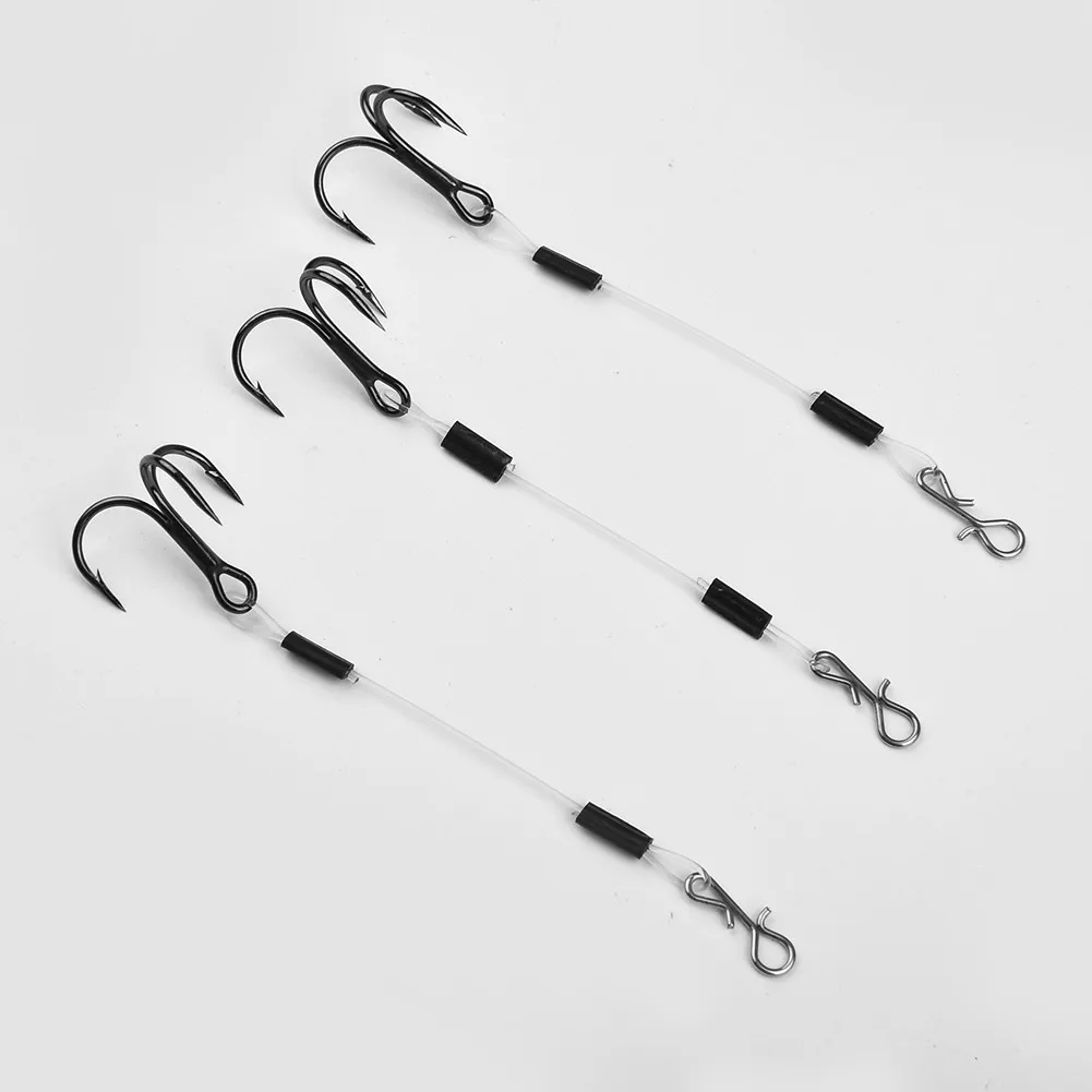 

3pcs Fishinf Sharp Hook Tackle Stainless Steel Pike Stinger Perch Bass Predator Lure Fish Line Group Treble FishHook 6 8 10cm