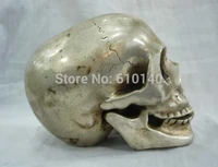 wonderful tibet silver big skull deaths head netsuke sculpture