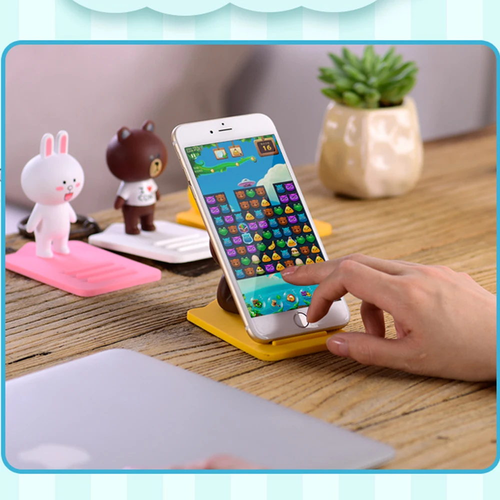 Милый Медведь Кролик подставка для телефона Kawaii Мультфильм Поддержка мобильного