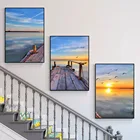 5D алмазная живопись сделай сам, пейзаж океана, 3 шт.компл., квадратная вышивка, мозаика ручной работы, вышивка крестиком, домашний декор, подарок