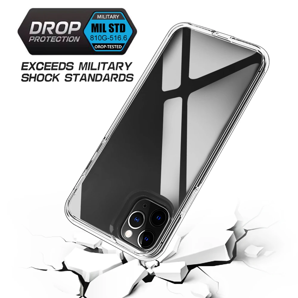 Для iPhone 11 Pro Max чехол 2в1 Жесткий PC + мягкий TPU прозрачный для 6 S 7 8 Plus X XS XR
