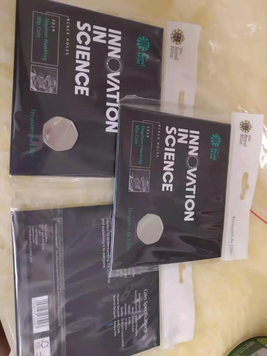 

2019. England. Hawking 50p black hole commemorative coin. With card book