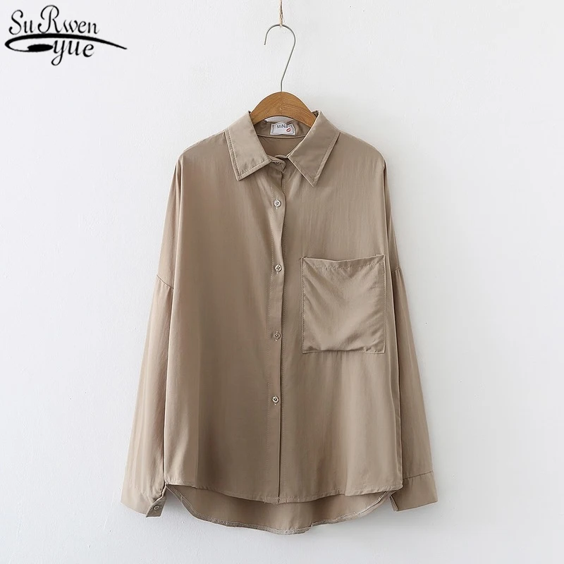 

2021 Autumn Fashion White Long Sleeve Shirts and Blouse Korean Vintage Single Breasted Ladies Tops Plus Size Shirt 11332