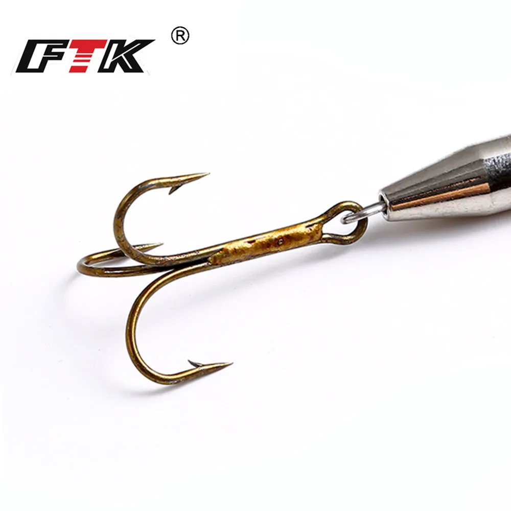 FTK Metal Spinner Spoon Fishing Lure Double Sequins 23g/10.5cm Long Cast Baits With Treble Hook Pike Tackle | Спорт и развлечения